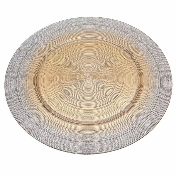 Gold And Silver Ombre Effect Glass Charger
