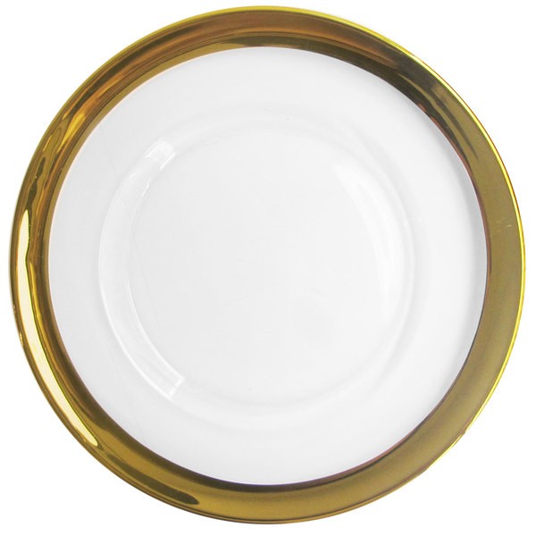 Clear Glass W/ Thick Gold Rim